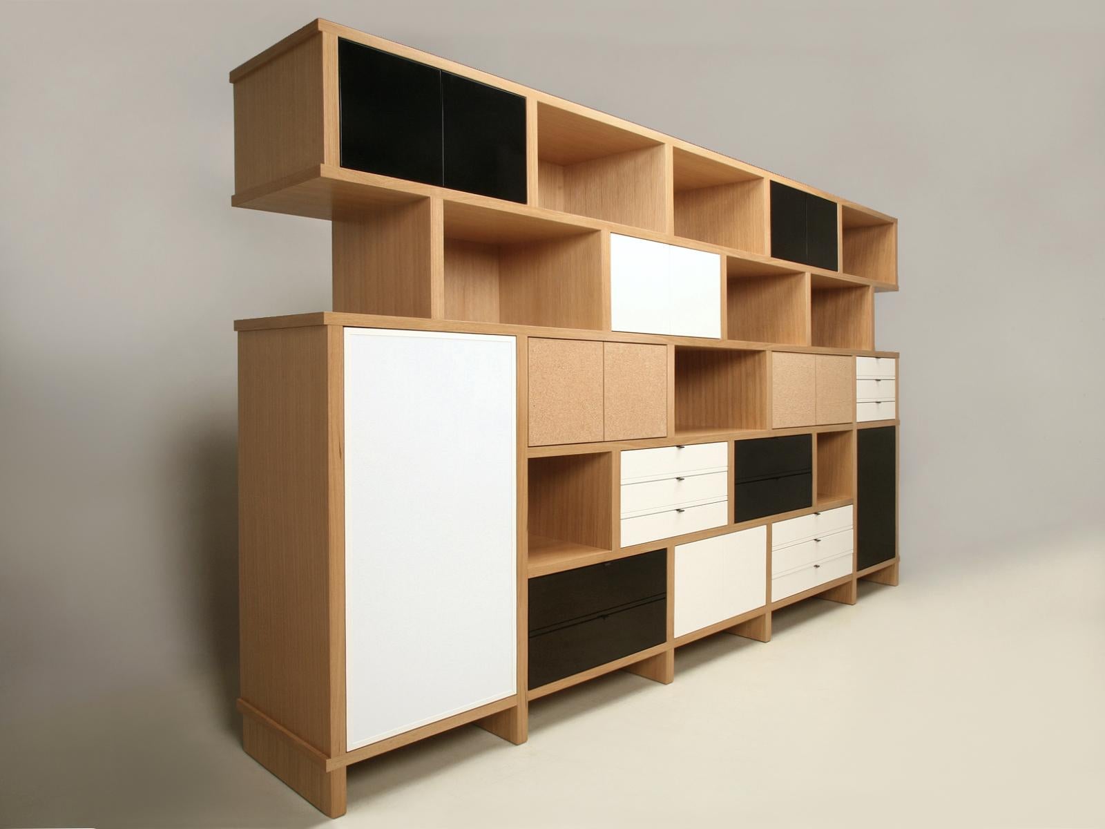 Handcrafted Charlotte Perriand inspired huge bookcase, built in our old plank workshop to your specifications. This is taking Charlotte Perriand ‘s incredible Nuage bookcase design to an another level in functionality, where there are drawers that