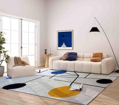 Tappeto annodato a mano su misura, dopo Sophie Taeuber-Arp "Rising Falling Flying". Lana