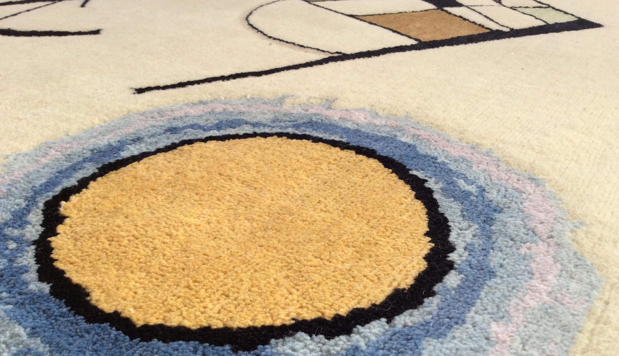 Maßgefertigter handgeknüpfter Teppich, nach Wassily Kandinsky-Komposition VIII. Wolle, Seide (Indisch) im Angebot