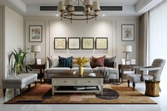 Custom Hand knotted Rug: “Gloomy Situation" After Wassily Kandinsky