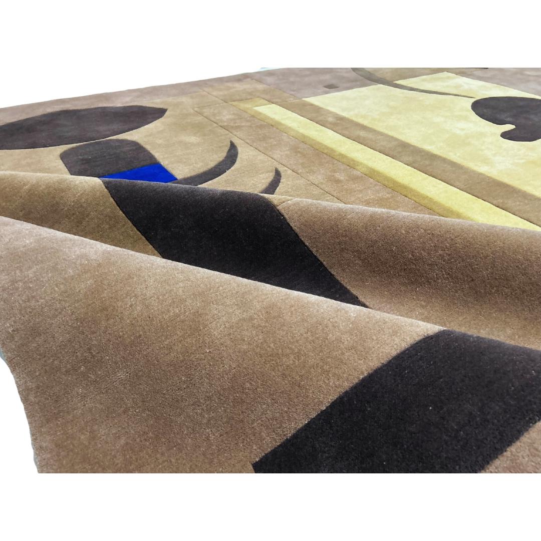 Hand-Knotted Custom Hand knotted Rug: “Gloomy Situation