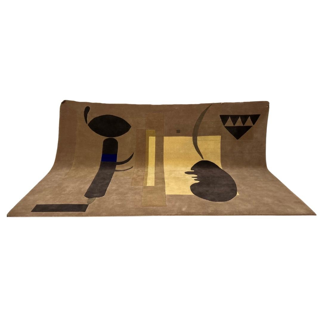Contemporary Custom Hand knotted Rug: “Gloomy Situation