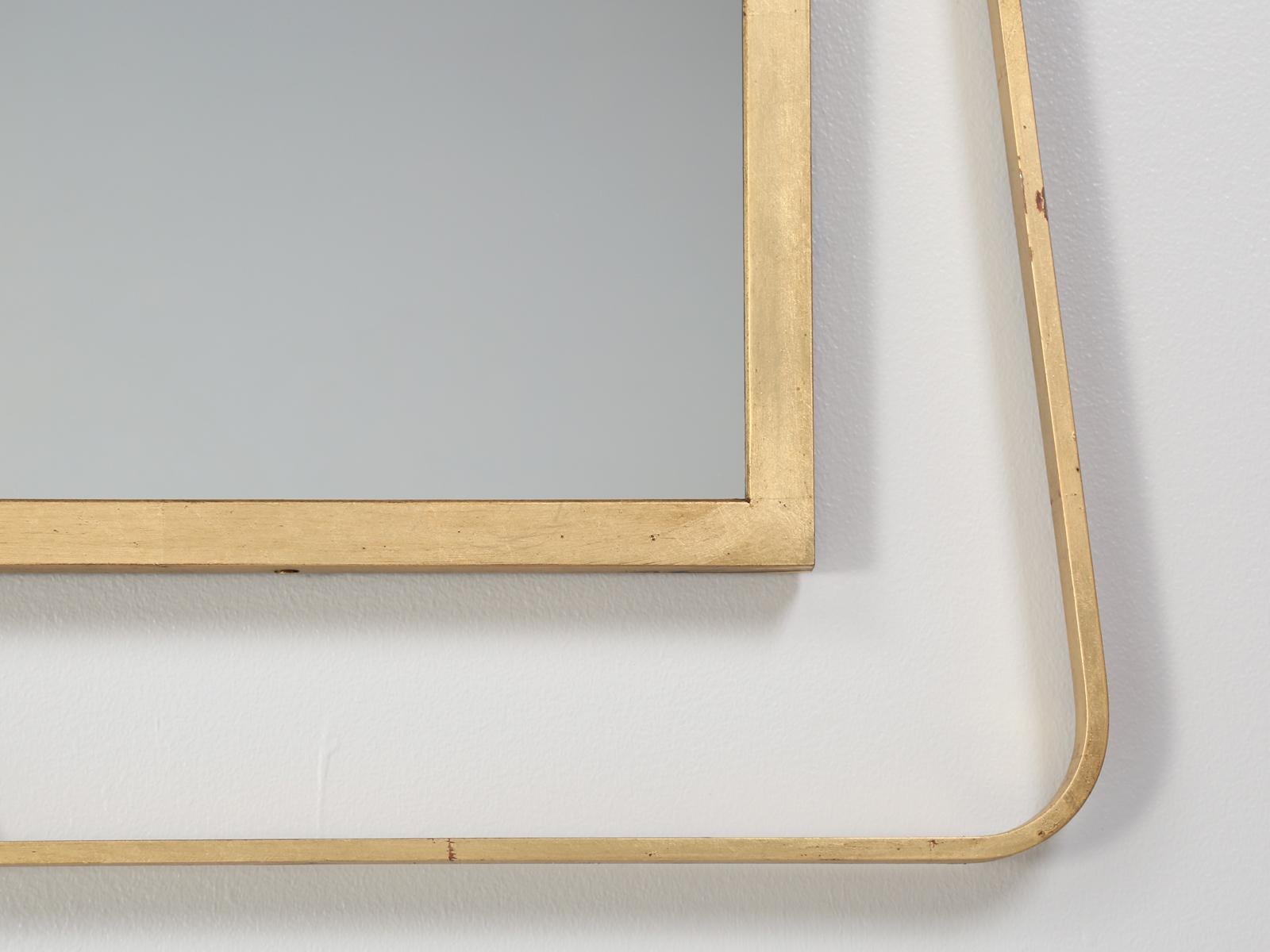 Custom Hand-Made by Old Plank Gilded Wall Mirror Available Any Dimension, Finish For Sale 1