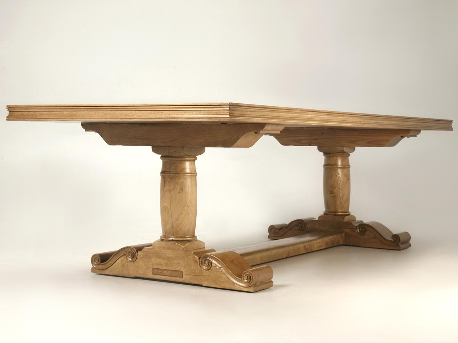Country French Walnut Trestle Dining Table Any Dimension Made to Order Chicago For Sale 2