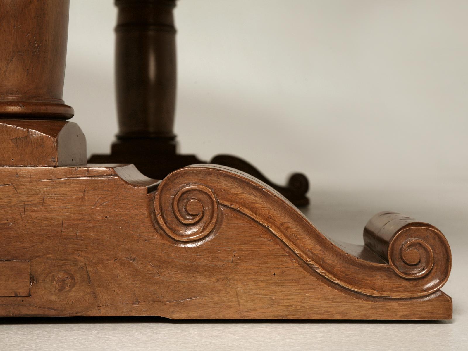 French Style Trestle Dining Table in Reclaimed Walnut Available in Any Size For Sale 3