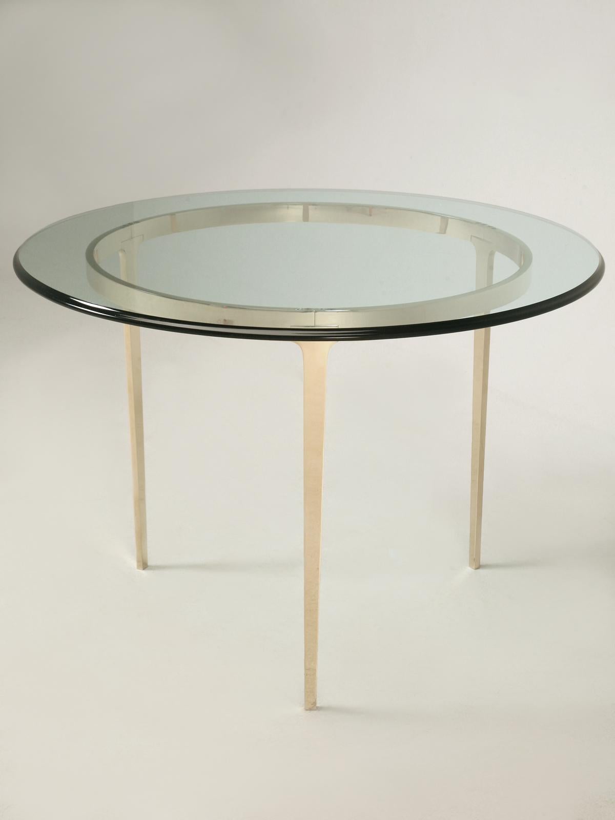 Mid-Century Modern Custom Handmade Round Center Hall Table in Solid Bronze Available in Most Sizes For Sale