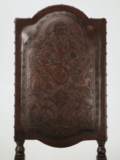 Custom Hand-Made Spanish Style Tooled Leather Side Chairs Special Order Only