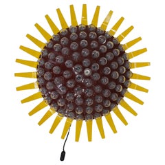 Custom Hand Made Wandleuchte Dekoration "Sonnenblume", 1970er