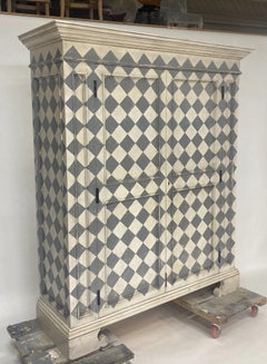 Custom Hand Painted Checkered Cabinet by Dos Gallos Studio