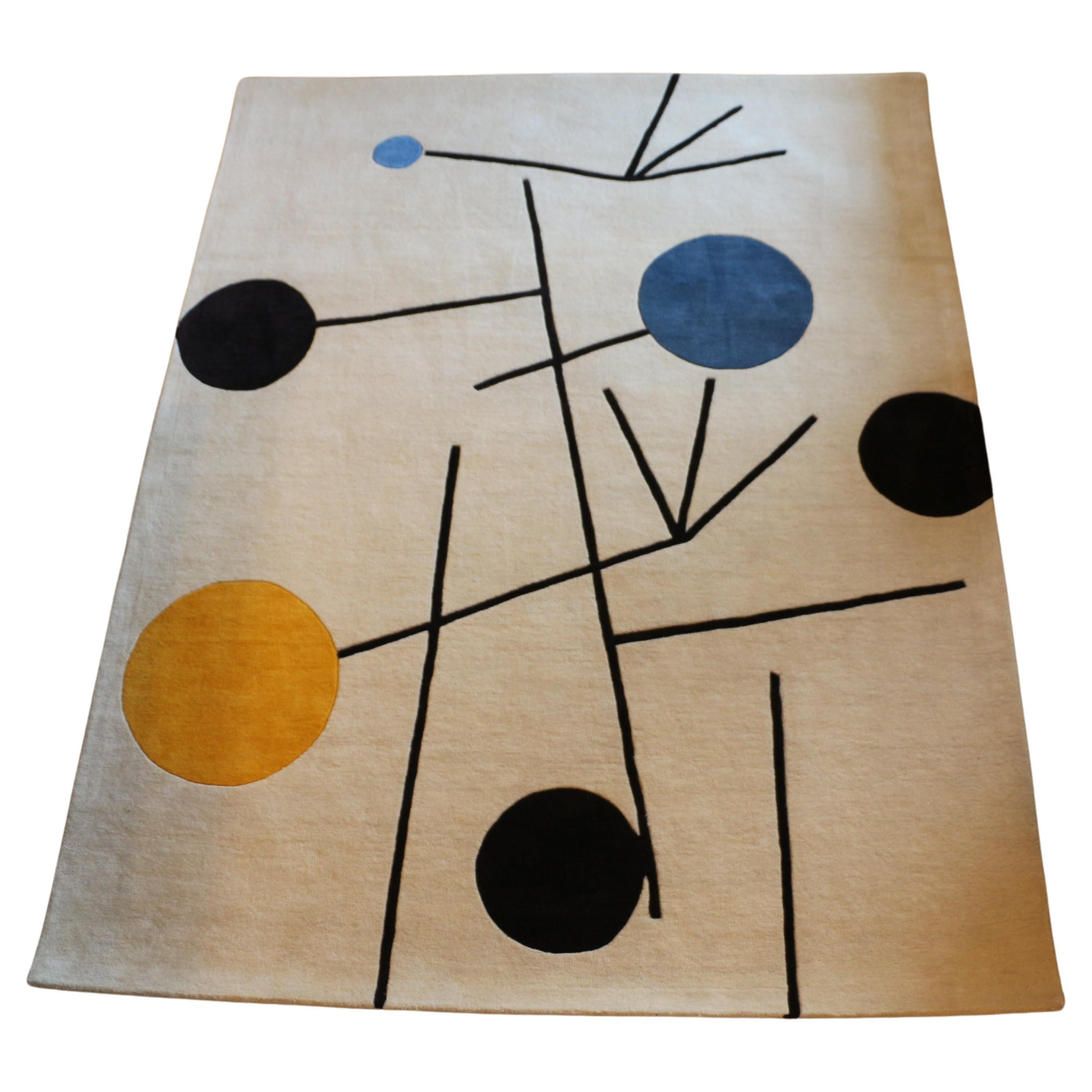 Custom Hand Tufted Rug, after Sophie Taeuber-Arp “Rising Falling Flying”. Wool For Sale