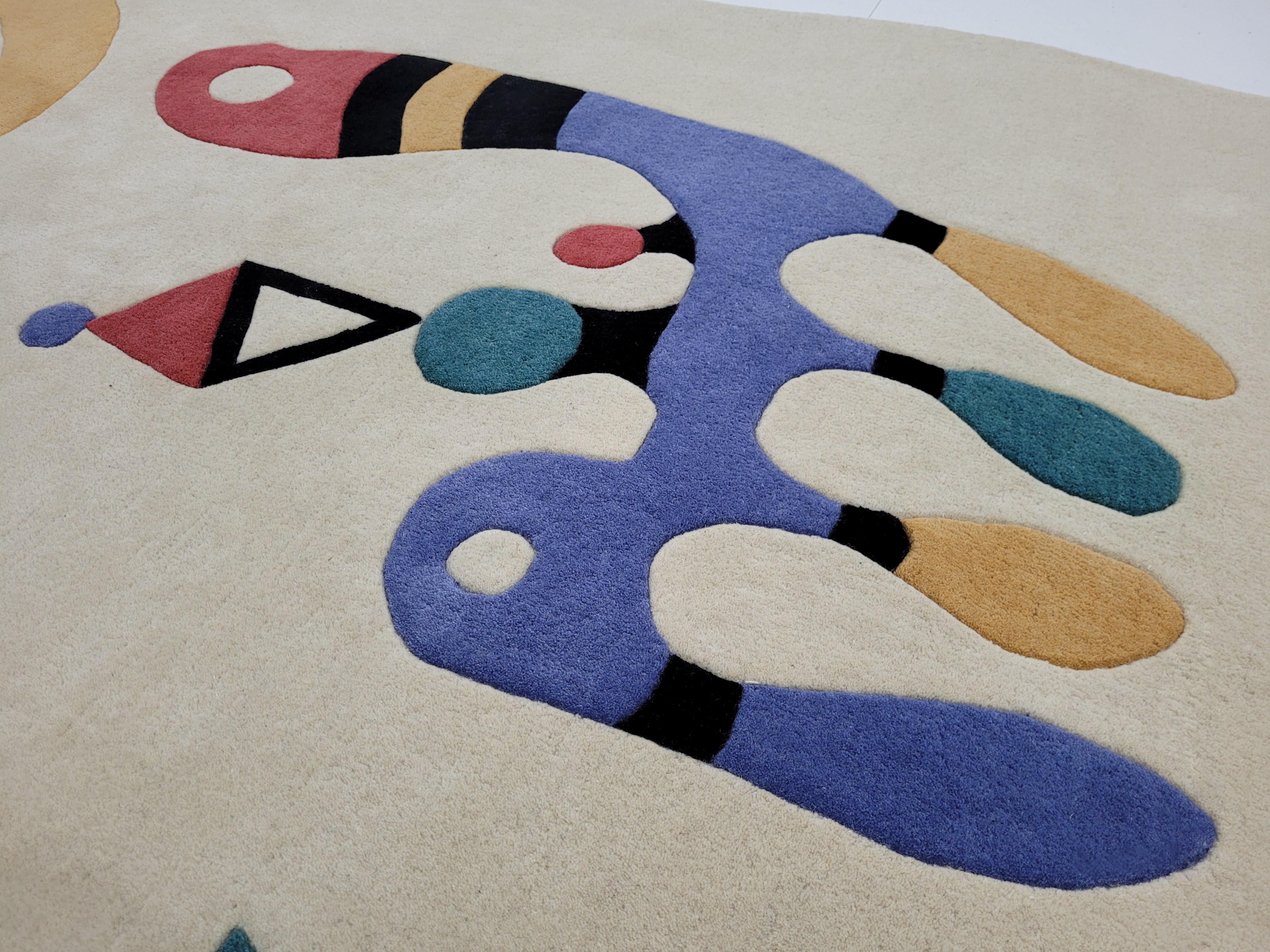 Hand-Woven Custom Hand Tufted Rug, after Wassily Kandinsky “Composition” (1944) Limited Ed. For Sale