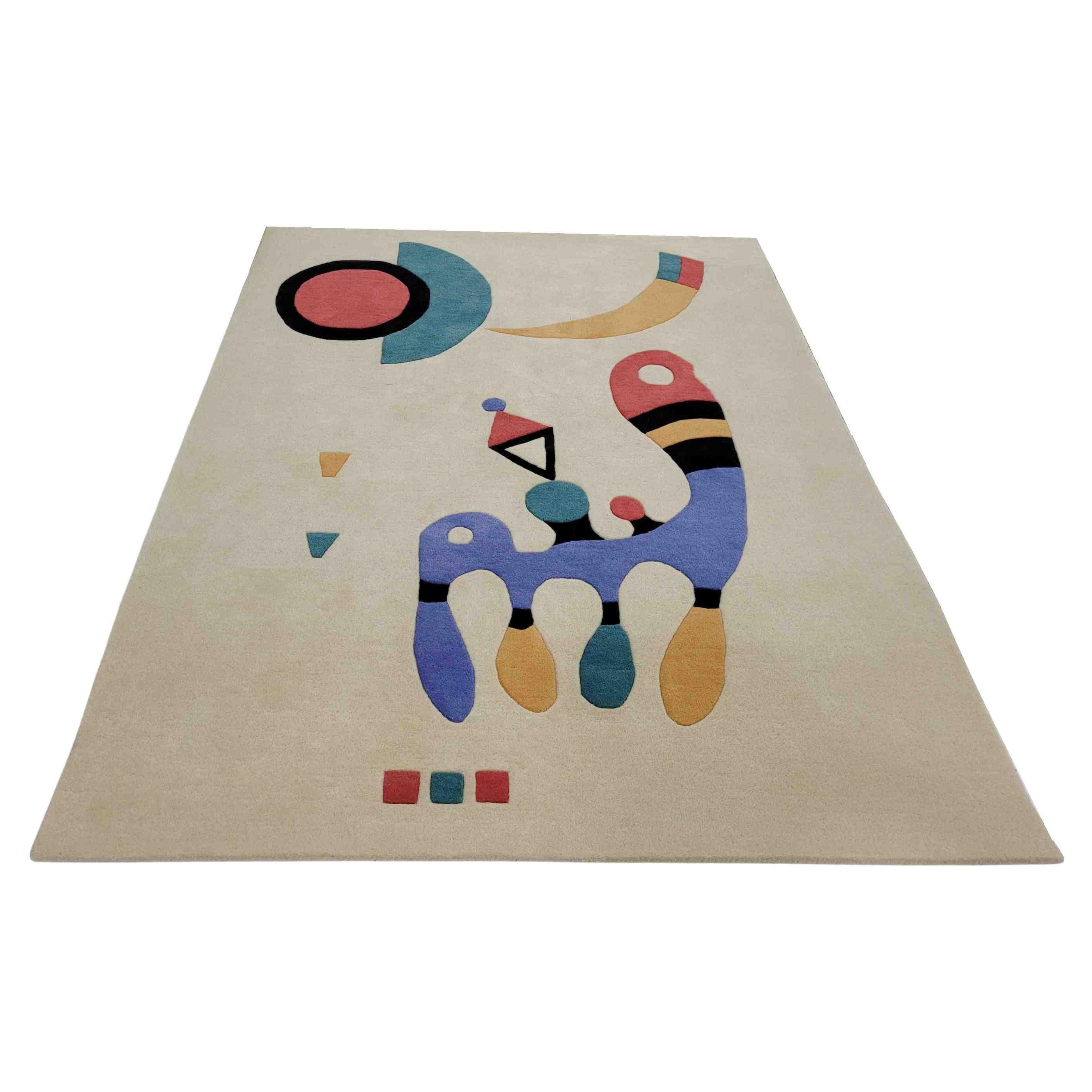 Alfombra tejida a mano a medida, según Wassily Kandinsky "Composición" (1944) Ed. limitada