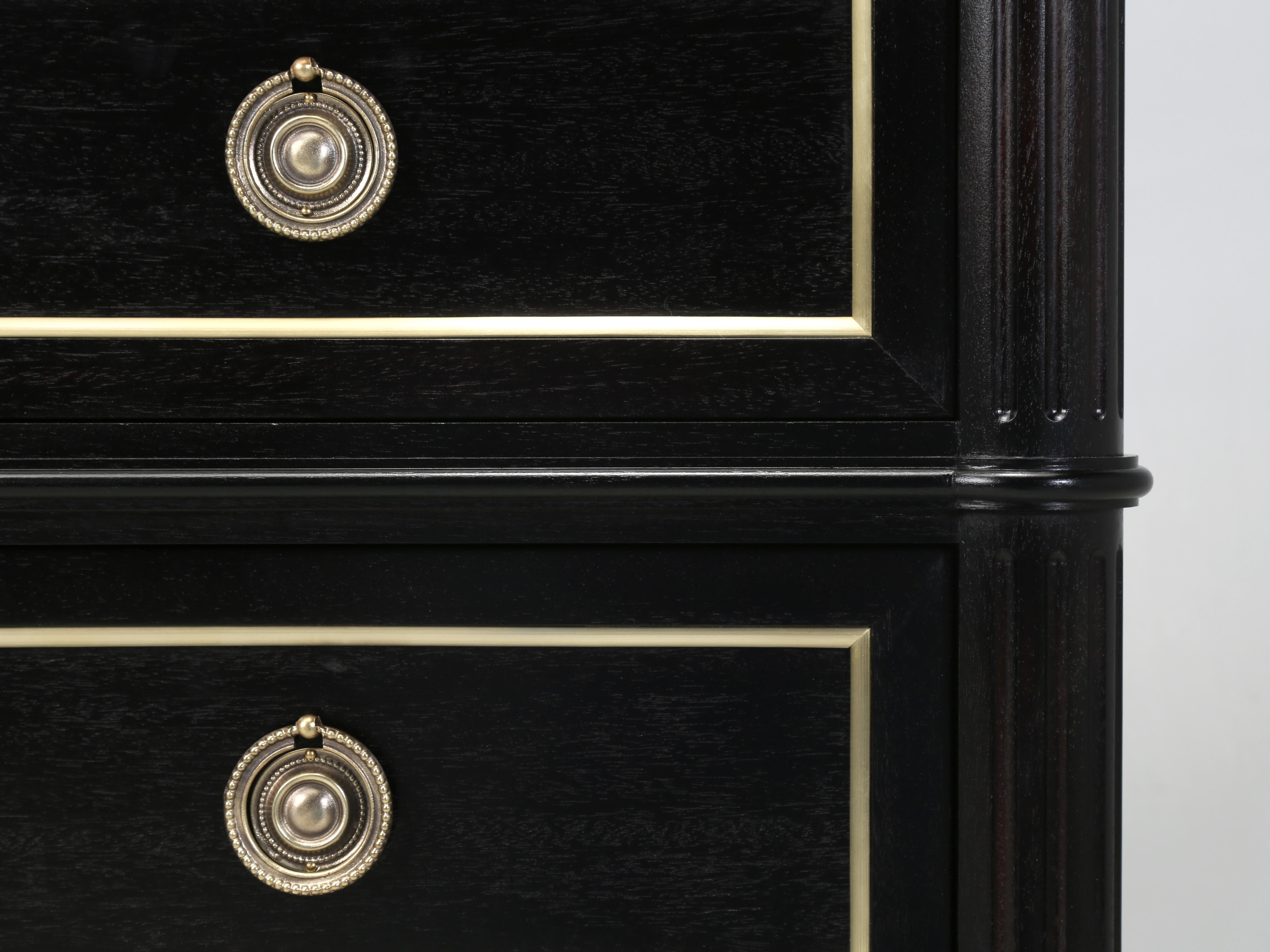 Custom Handcrafted French Louis XVI Style Ebonized Commode Custom Made Any Size For Sale 2