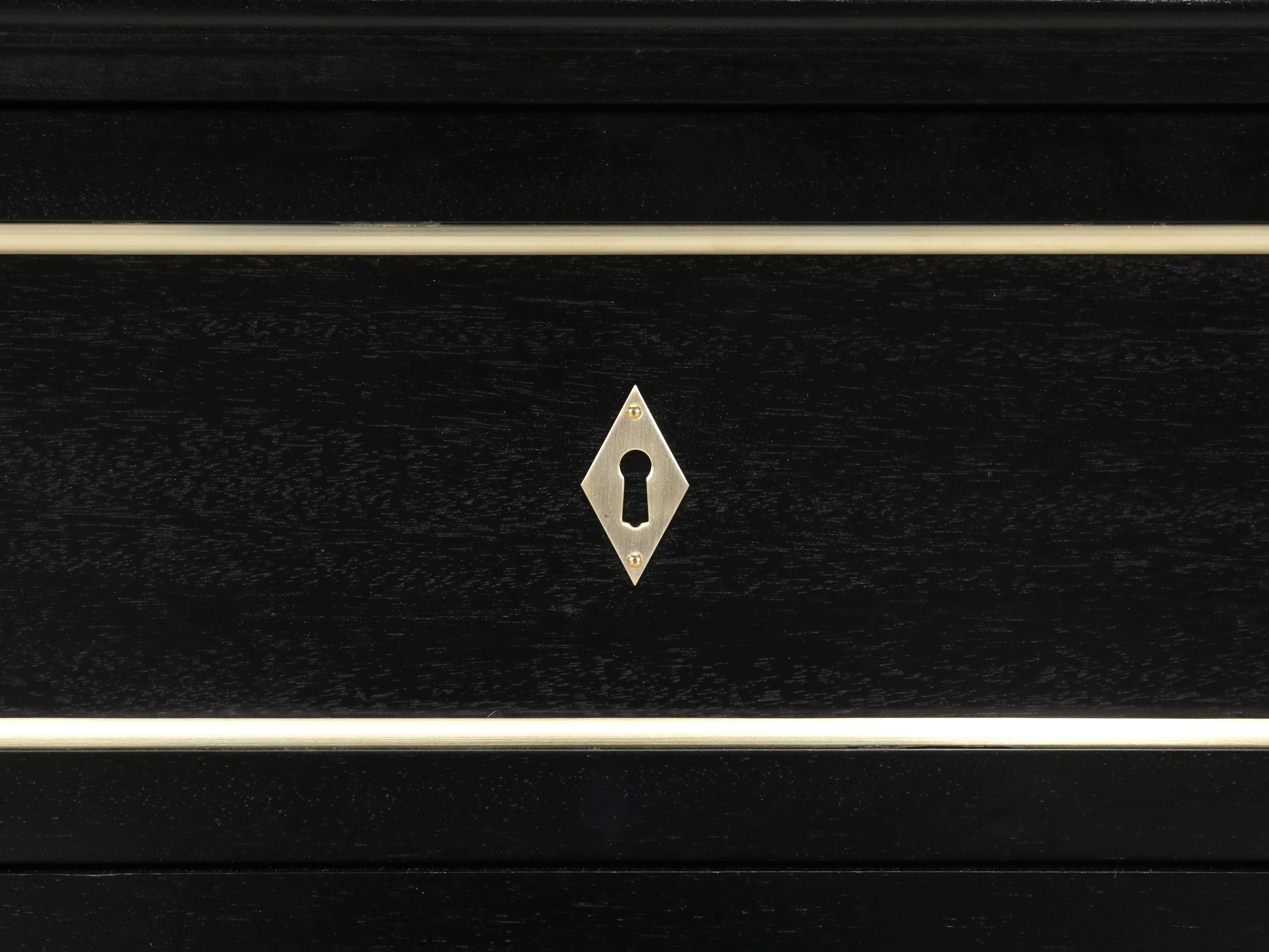 Custom Handcrafted French Louis XVI Style Ebonized Commode Custom Made Any Size For Sale 3