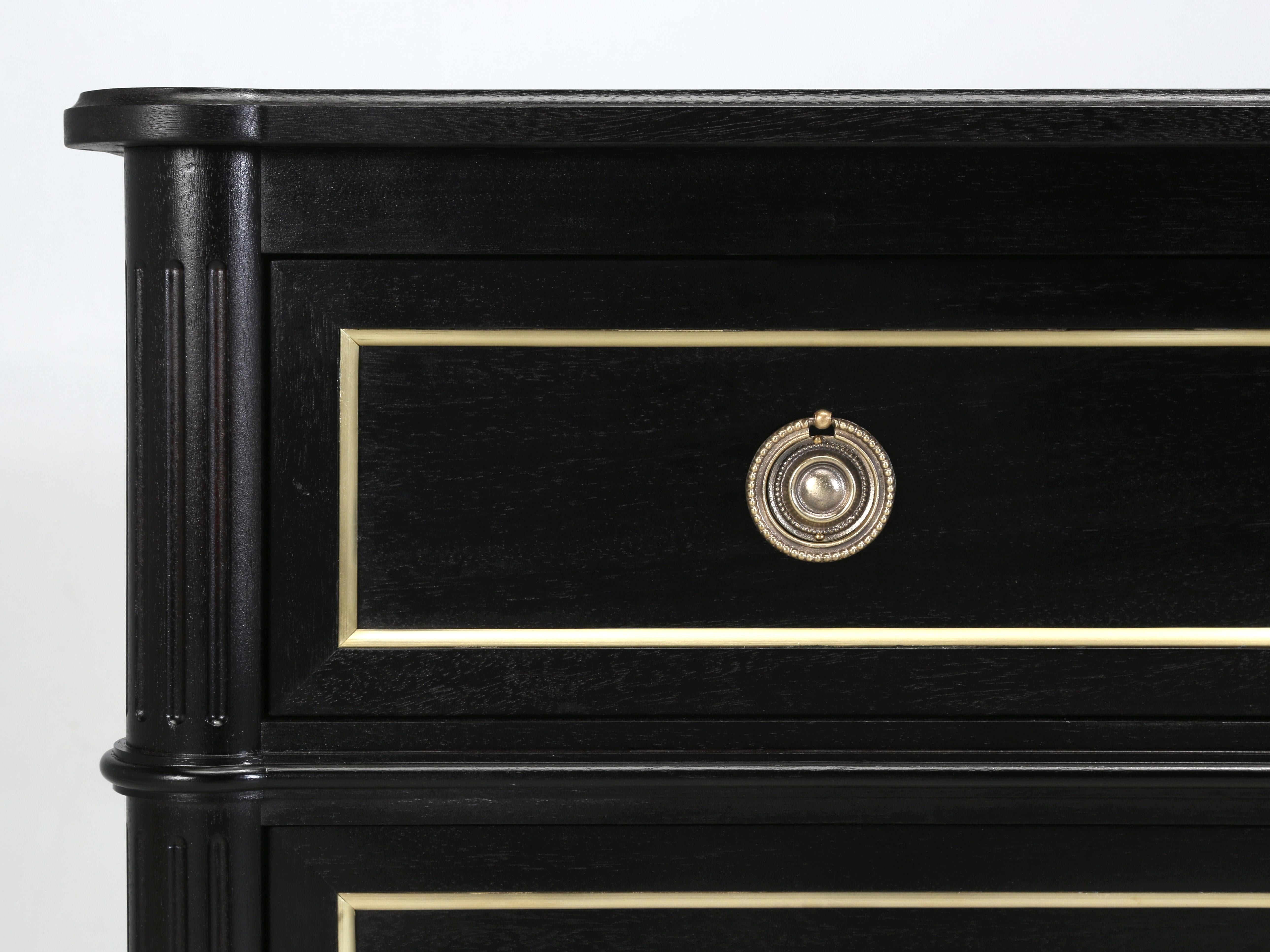 Custom Handcrafted French Louis XVI Style Ebonized Commode Custom Made Any Size For Sale 4