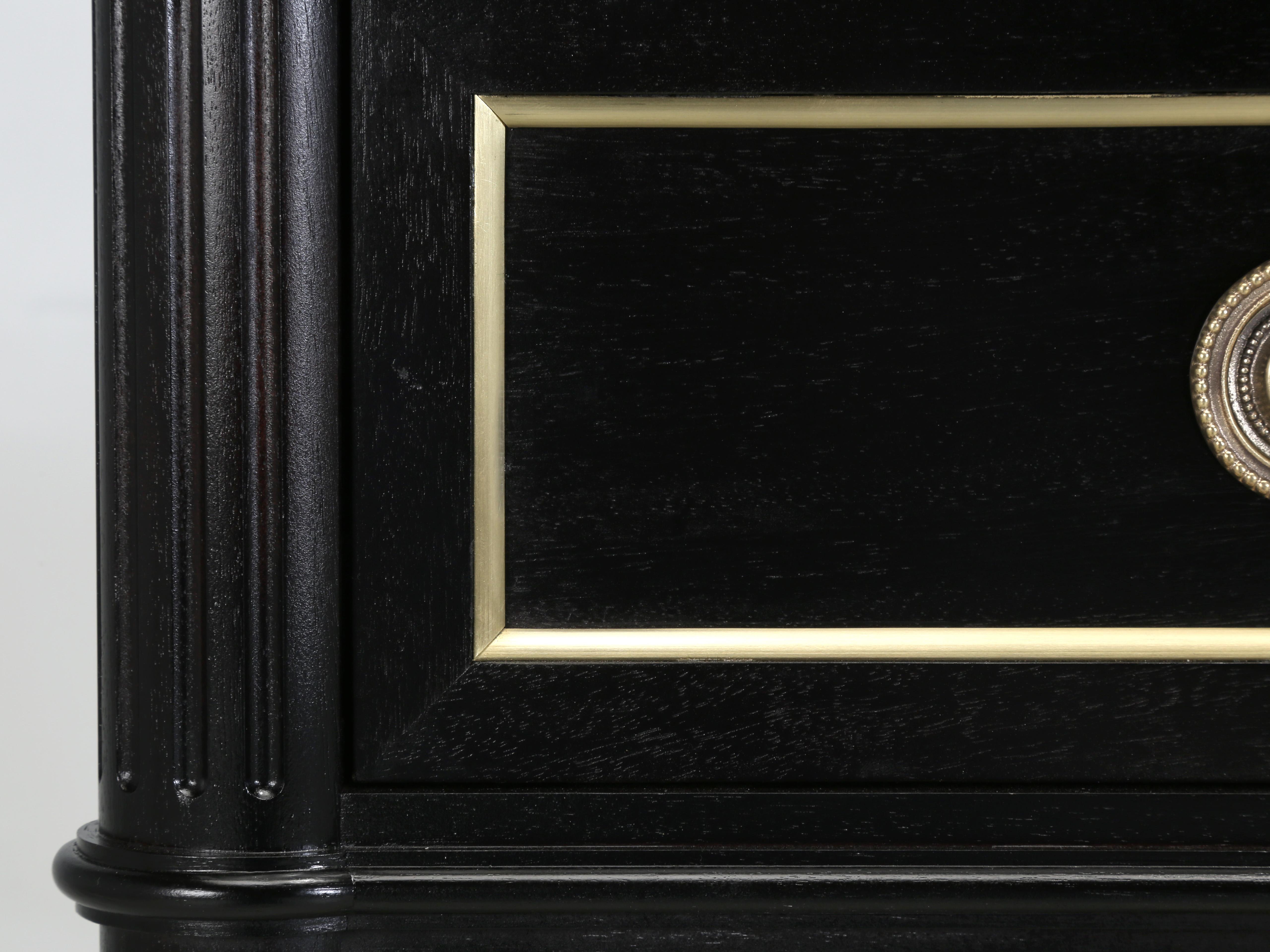Custom Handcrafted French Louis XVI Style Ebonized Commode Custom Made Any Size For Sale 5