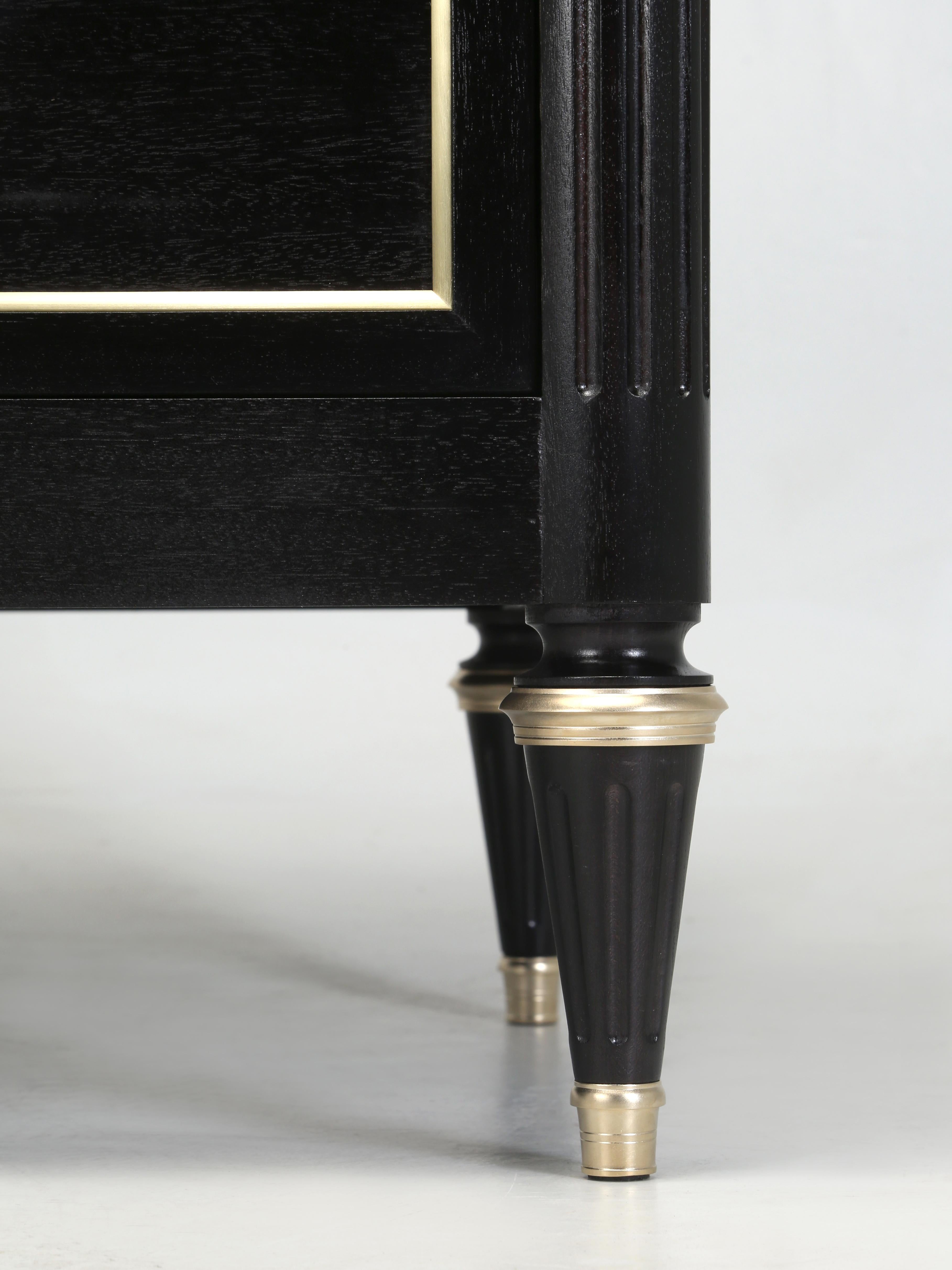 Custom Handcrafted French Louis XVI Style Ebonized Commode Custom Made Any Size For Sale 6