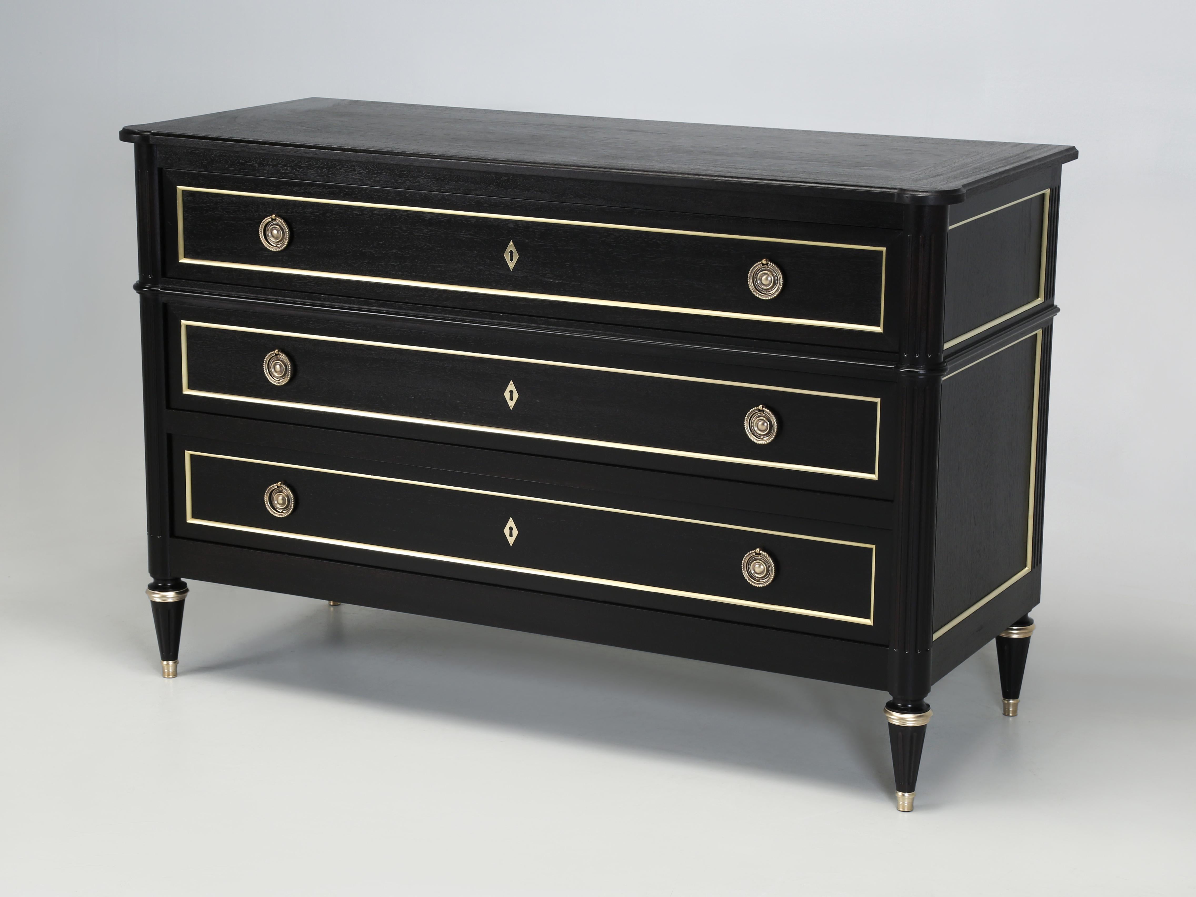 An Old Plank exclusive and part of our constantly expanding collection of Hand-Crated Furniture. Classic French Louis XVI Style Commode, Chest of Drawers or Dresser, pick your preference, for they all mean the same. Each Louis XVI Style Commode is