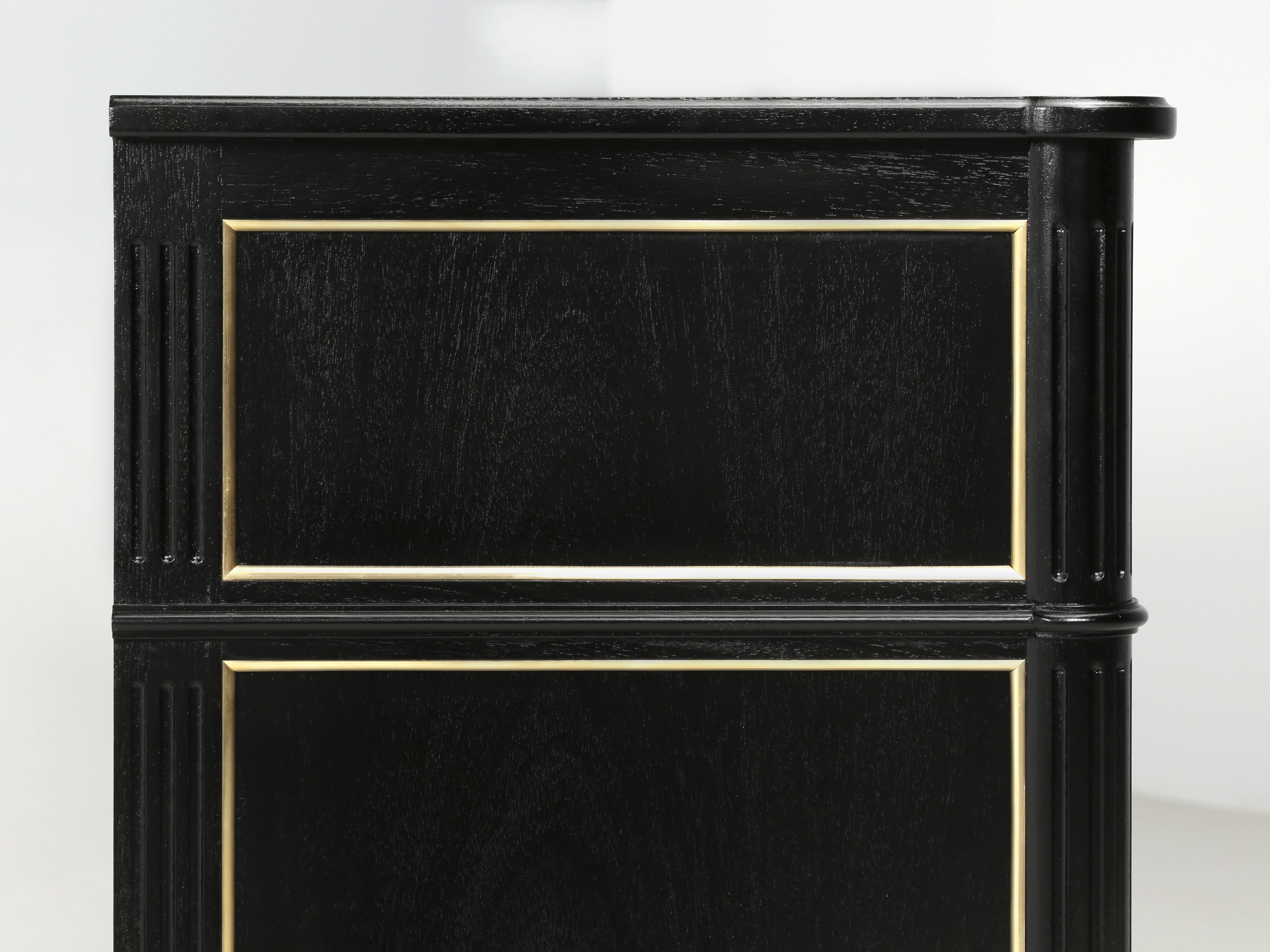 American Custom Handcrafted French Louis XVI Style Ebonized Commode Custom Made Any Size For Sale