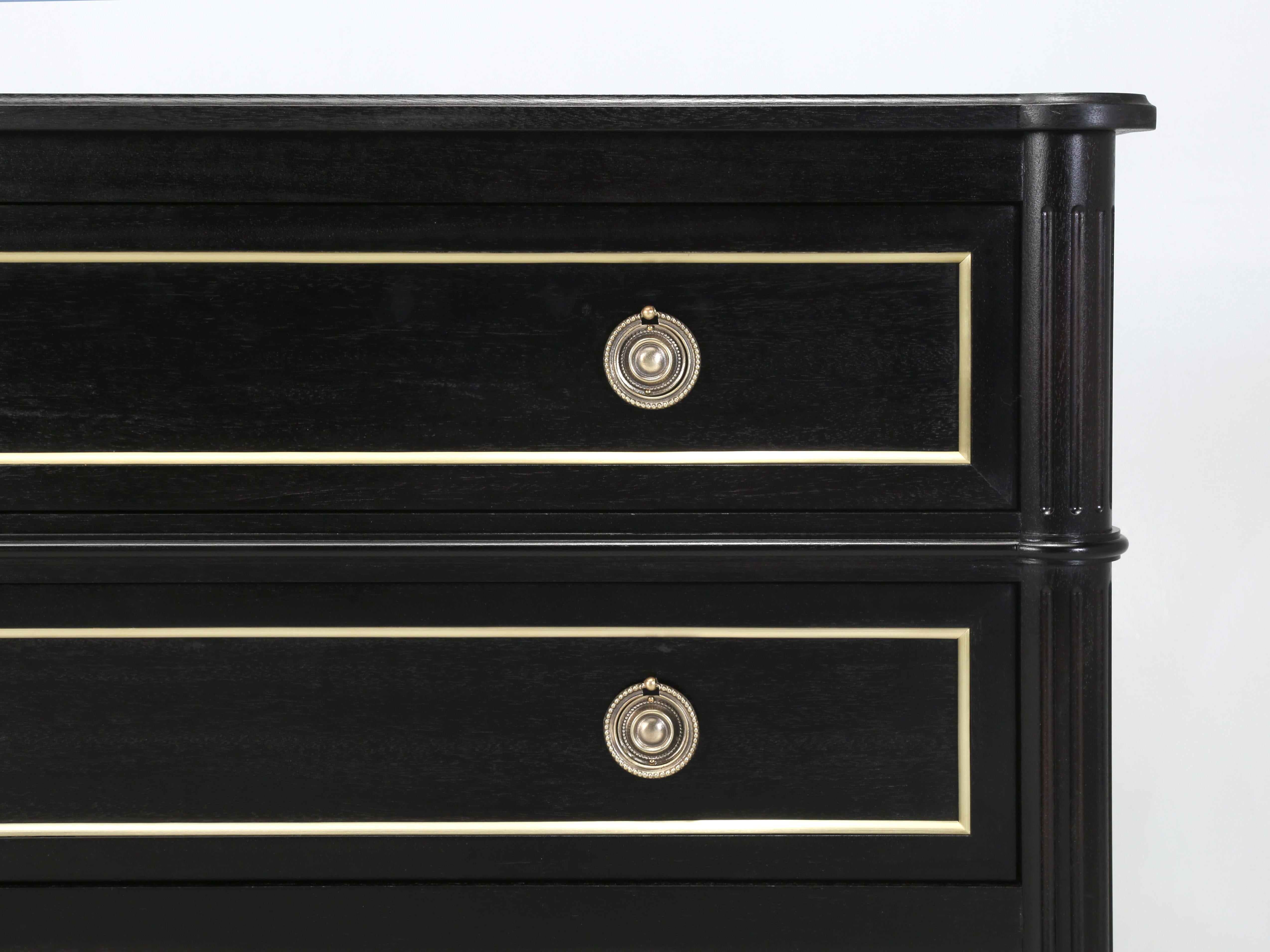 Custom Handcrafted French Louis XVI Style Ebonized Commode Custom Made Any Size For Sale 1