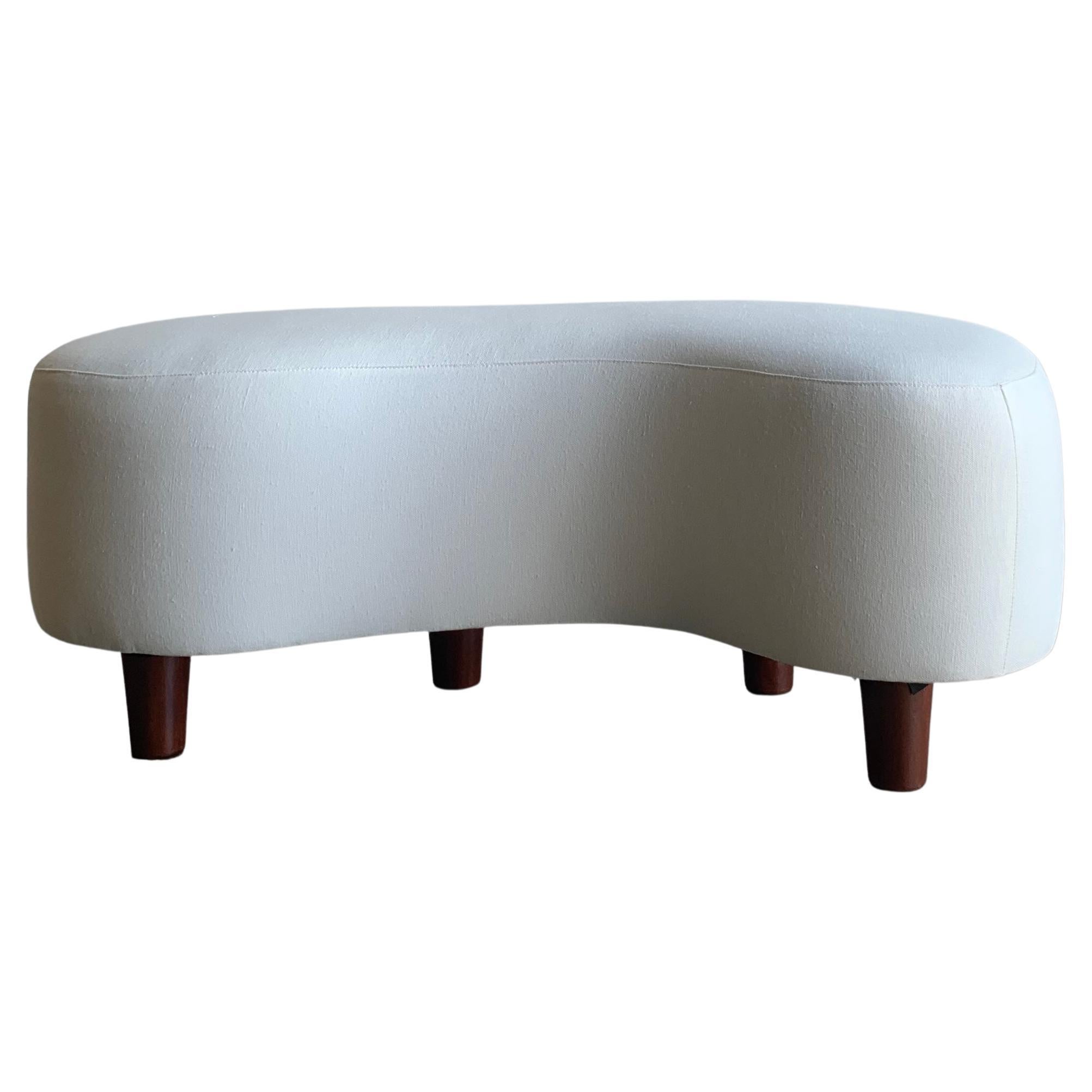 Custom Handcrafted Kidney Ottoman For Sale at 1stDibs kidney shaped