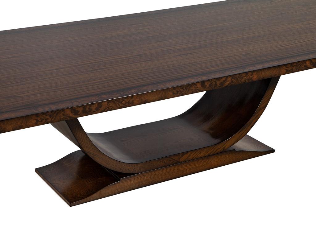 Custom Handcrafted Modern Art Deco Style Walnut Dining Table For Sale 5