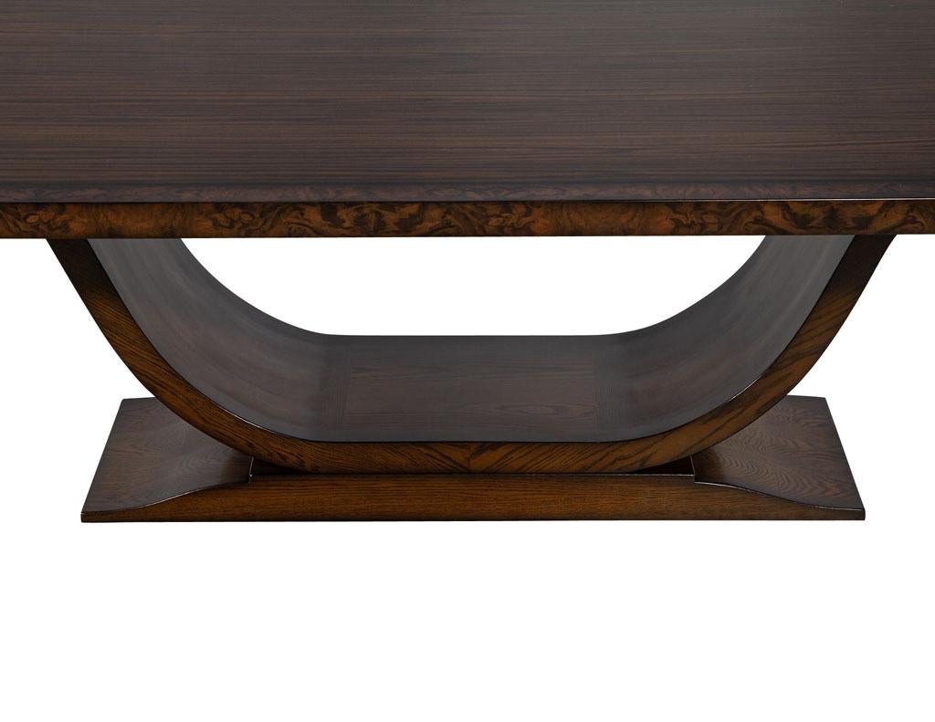 Custom Handcrafted Modern Art Deco Style Walnut Dining Table For Sale 6