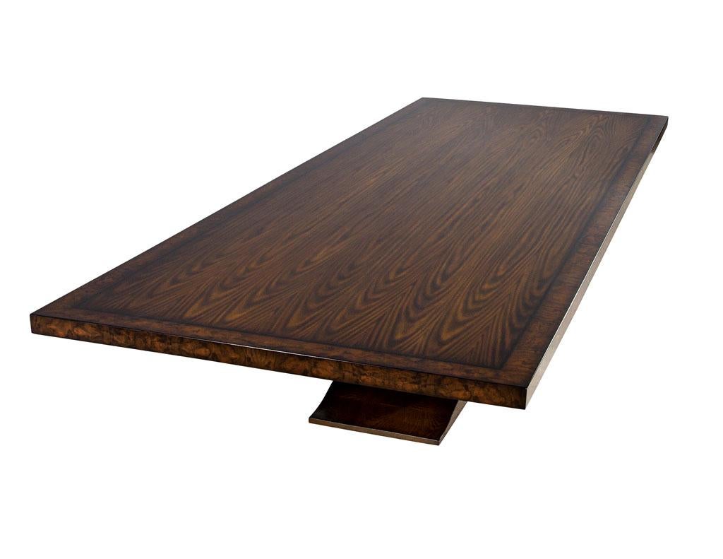 Custom Handcrafted Modern Art Deco Style Walnut Dining Table For Sale 7