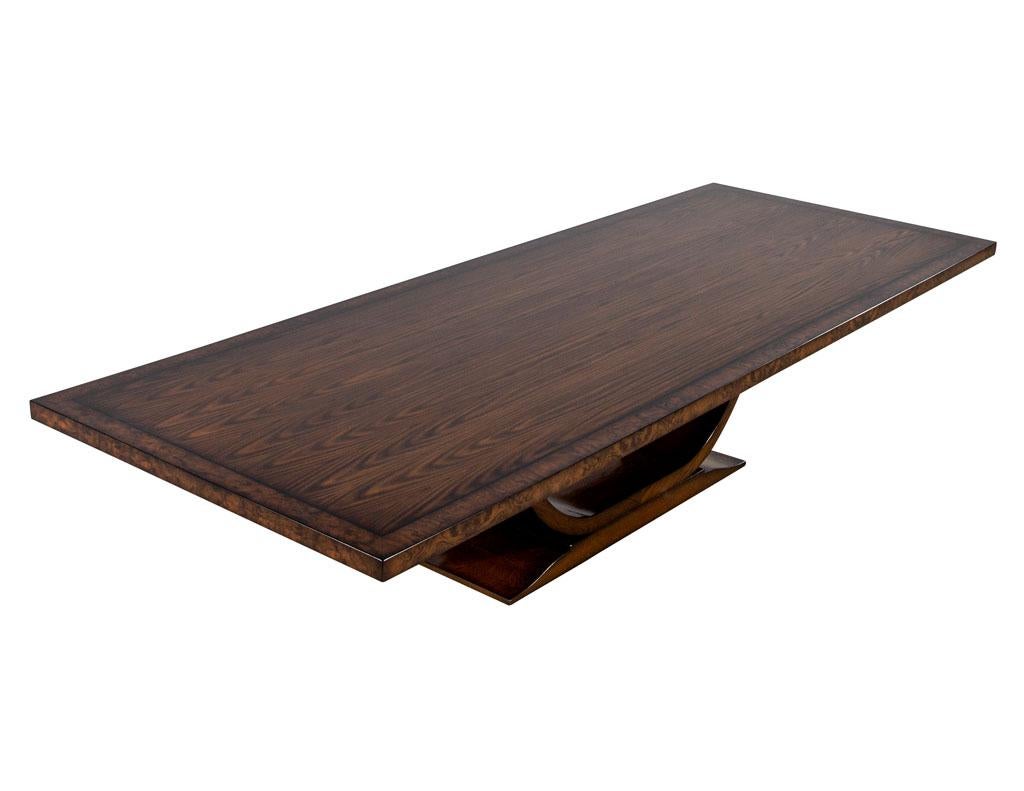 Custom Handcrafted Modern Art Deco Style Walnut Dining Table For Sale 6