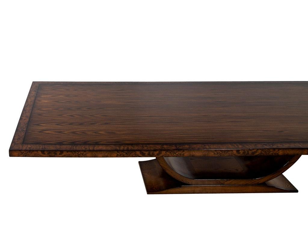 Custom Handcrafted Modern Art Deco Style Walnut Dining Table For Sale 9