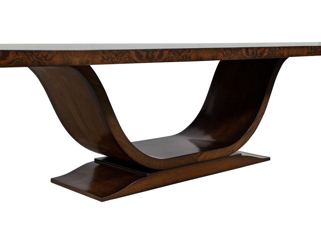 Custom Handcrafted Modern Art Deco Style Walnut Dining Table For Sale 10