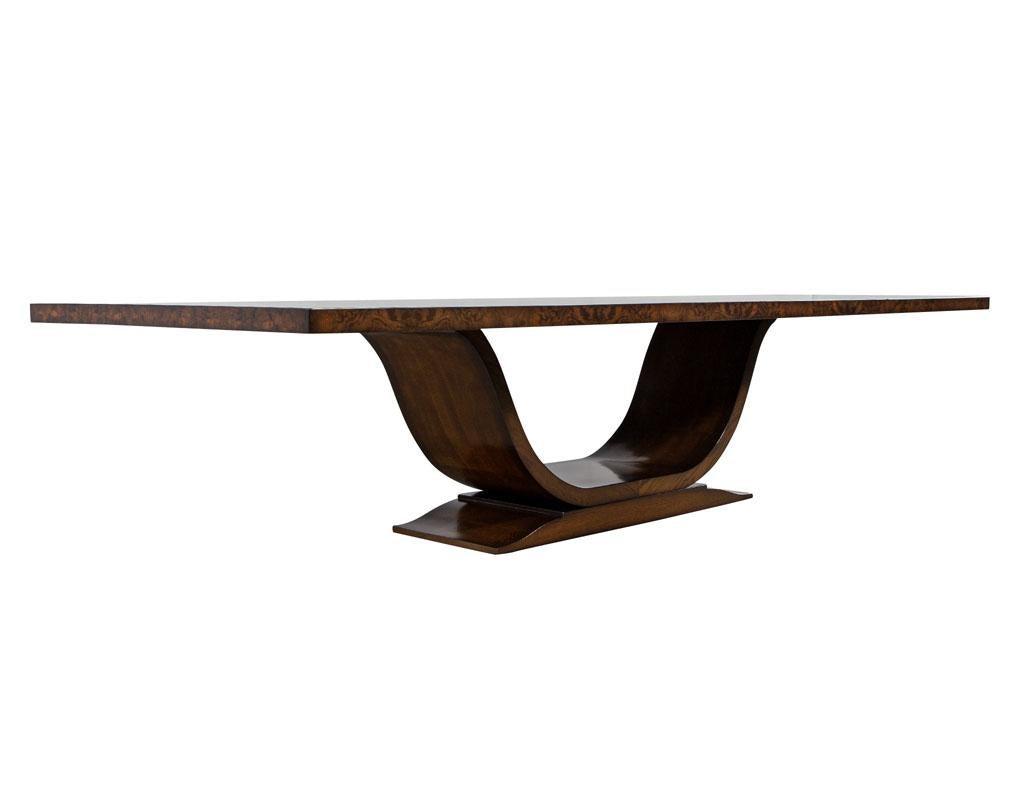 Custom Handcrafted Modern Art Deco Style Walnut Dining Table For Sale 11