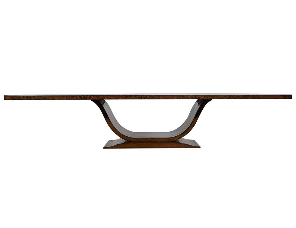 Custom Handcrafted Modern Art Deco Style Walnut Dining Table For Sale 12