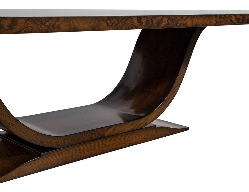 Custom Handcrafted Modern Art Deco Style Walnut Dining Table For Sale 13