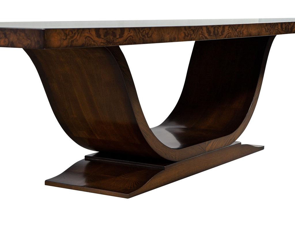 Custom Handcrafted Modern Art Deco Style Walnut Dining Table For Sale 14