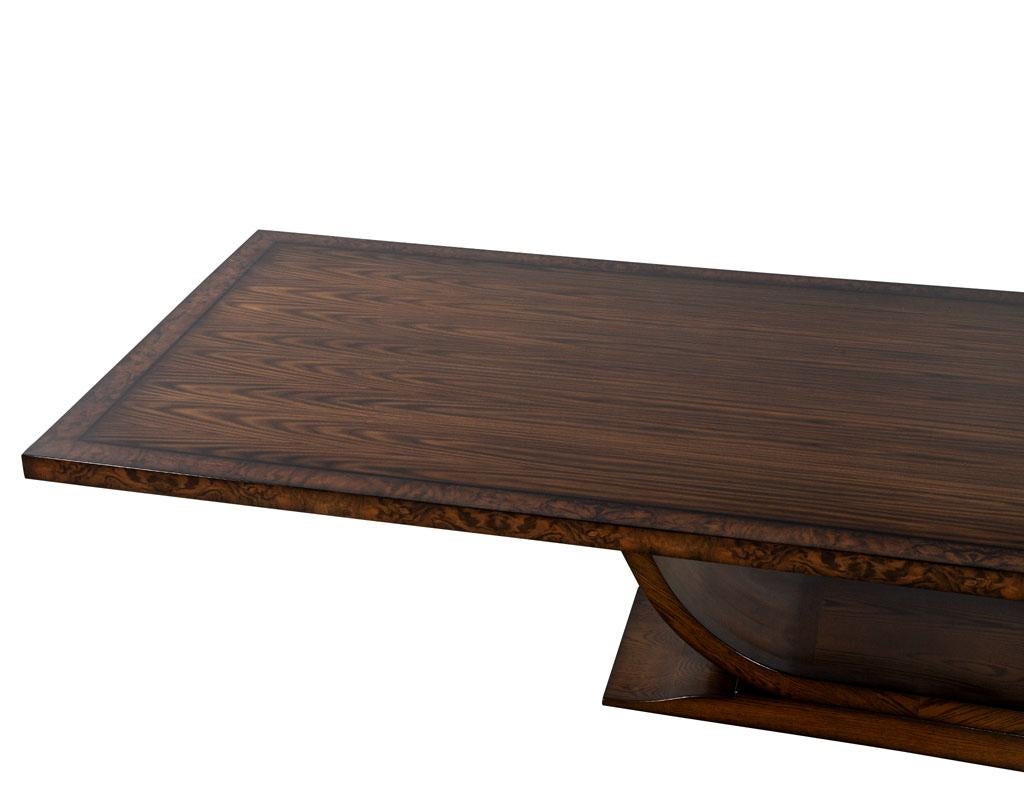 Custom Handcrafted Modern Art Deco Style Walnut Dining Table In New Condition For Sale In North York, ON
