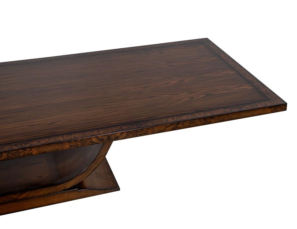Contemporary Custom Handcrafted Modern Art Deco Style Walnut Dining Table For Sale