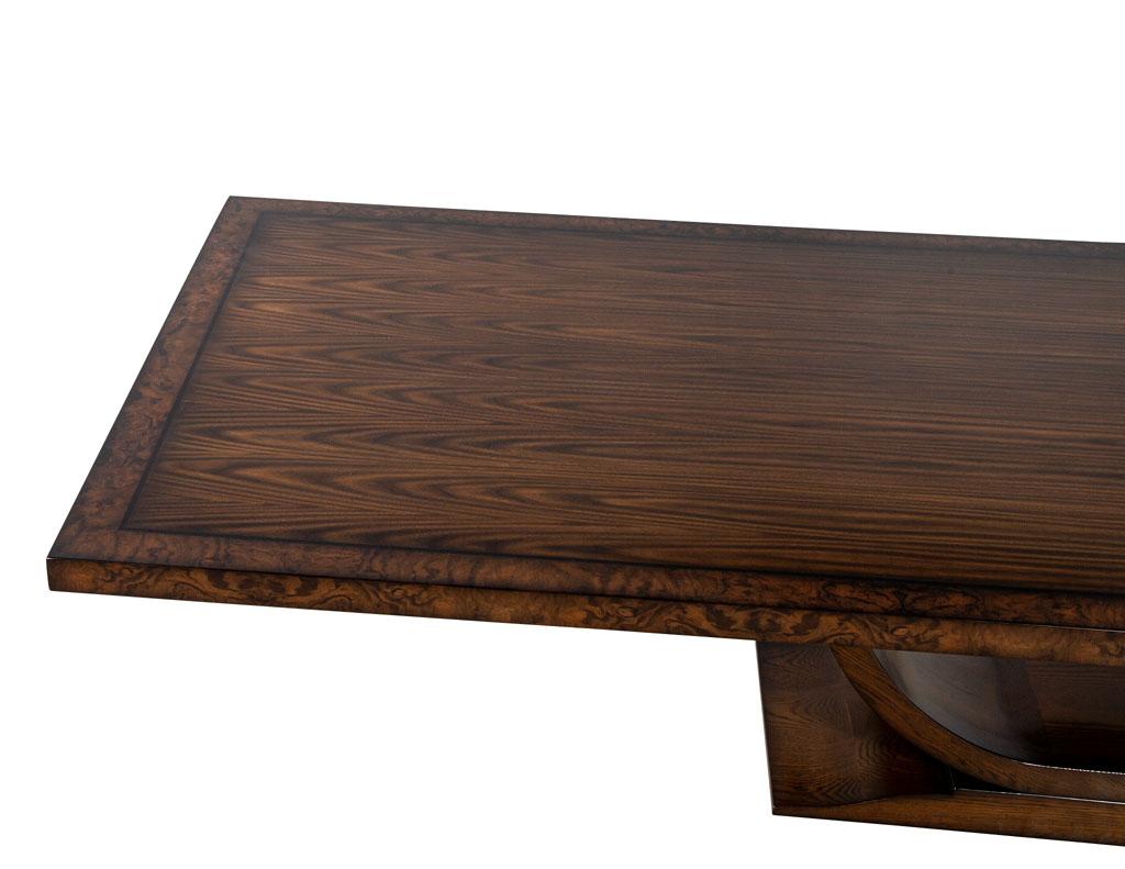 Custom Handcrafted Modern Art Deco Style Walnut Dining Table For Sale 1