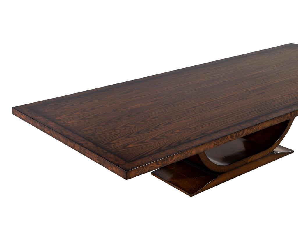 Custom Handcrafted Modern Art Deco Style Walnut Dining Table For Sale 2