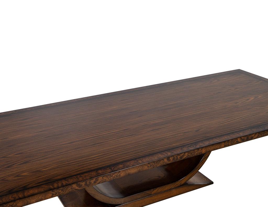 Custom Handcrafted Modern Art Deco Style Walnut Dining Table For Sale 3