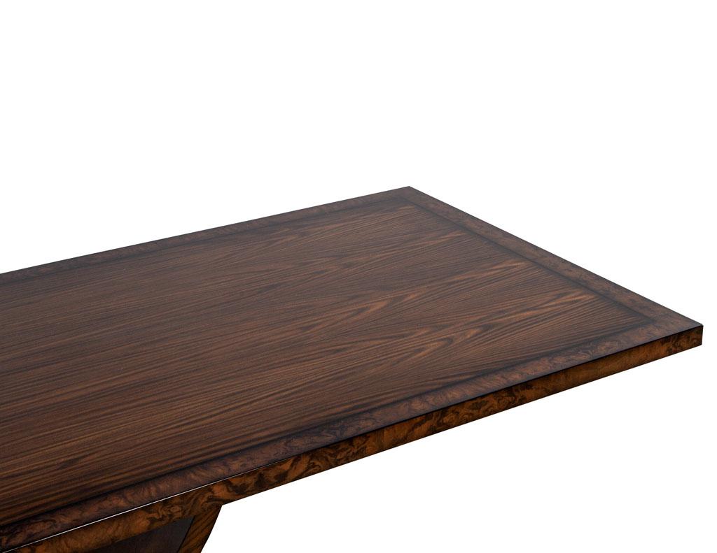 Custom Handcrafted Modern Art Deco Style Walnut Dining Table For Sale 4