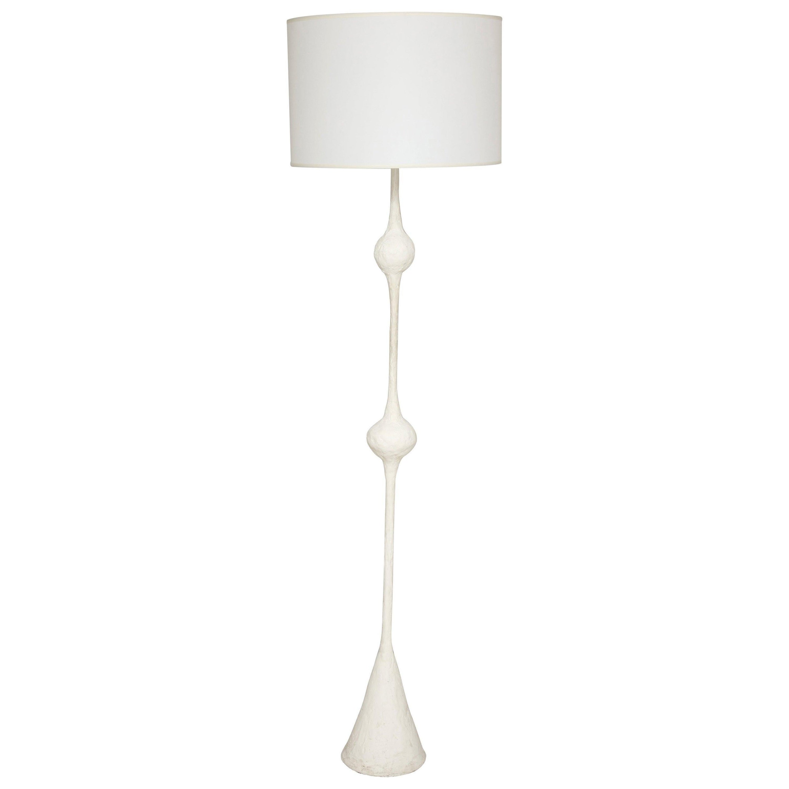 Lampadaire/ Torchère en plâtre fabriqué à la main et sur mesure dans le style de Giacometti