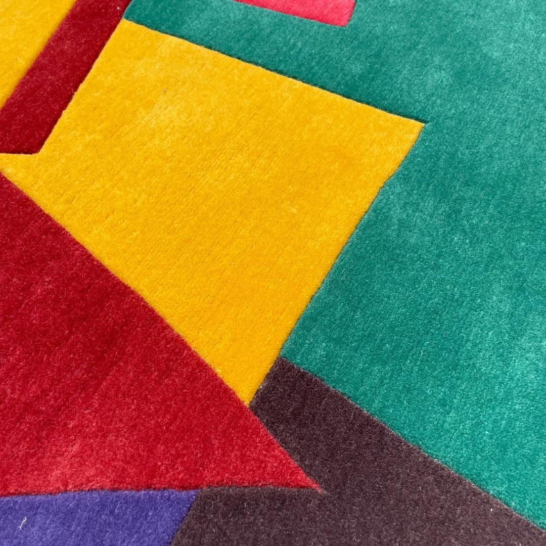 Custom Handknotted Runner Rug insp. by Olga Rozanova art 