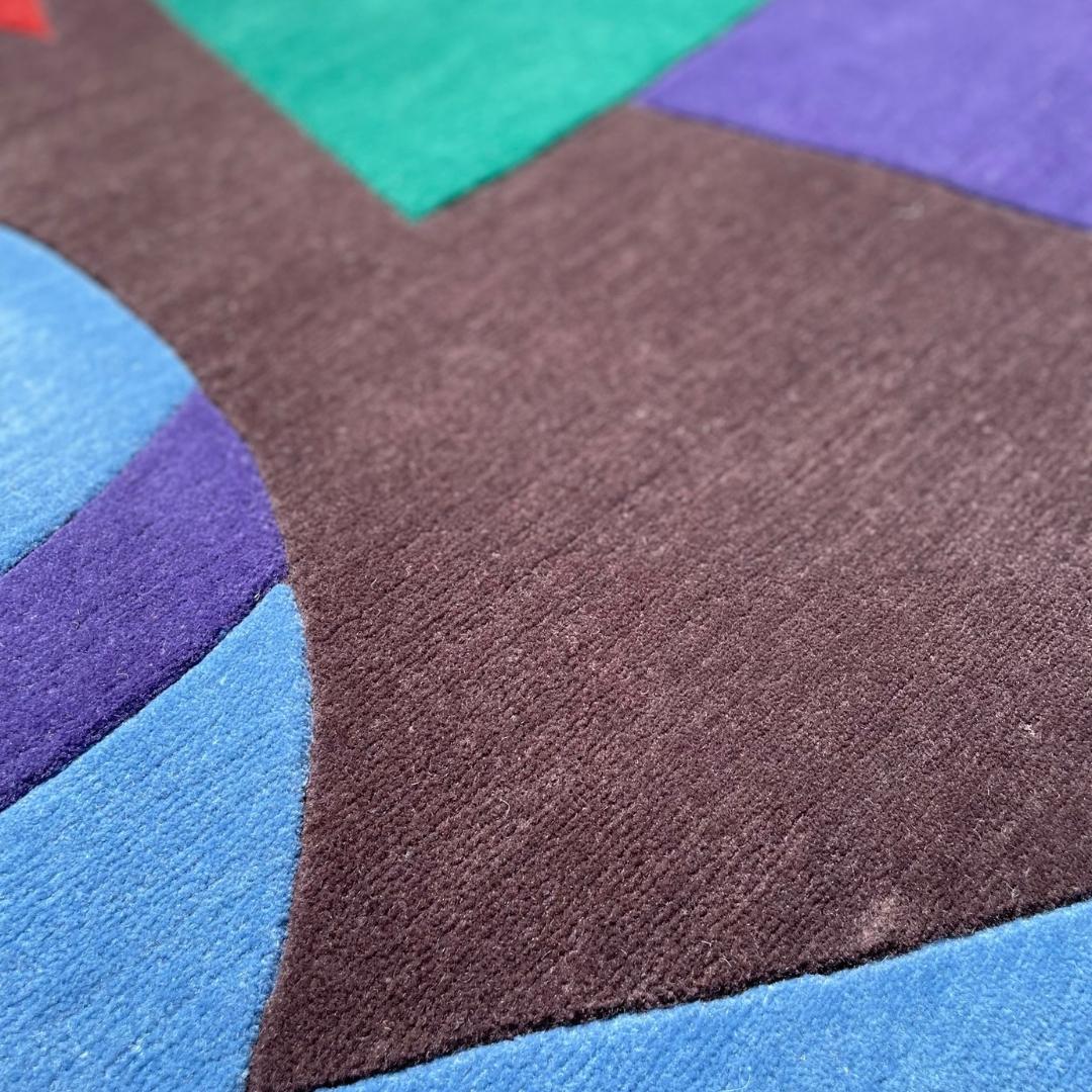 Hand-Knotted Custom Handknotted Runner Rug insp. by Olga Rozanova art 