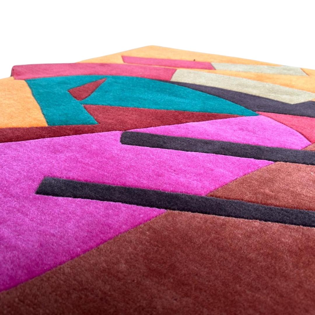 Custom Handknotted Runner Rug insp. by Olga Rozanova art 