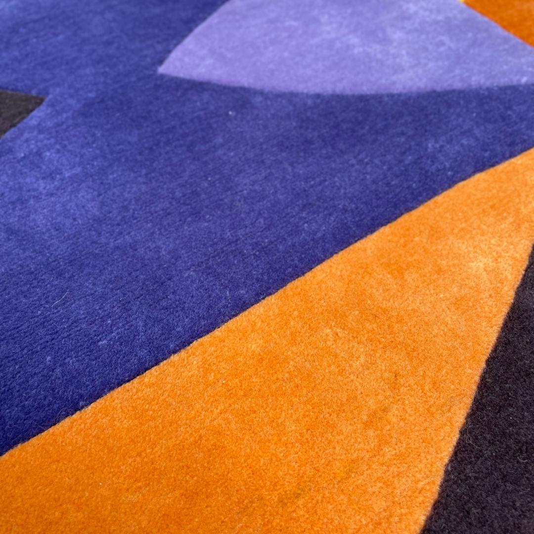 Wool Custom Handknotted Runner Rug insp. by Olga Rozanova art 