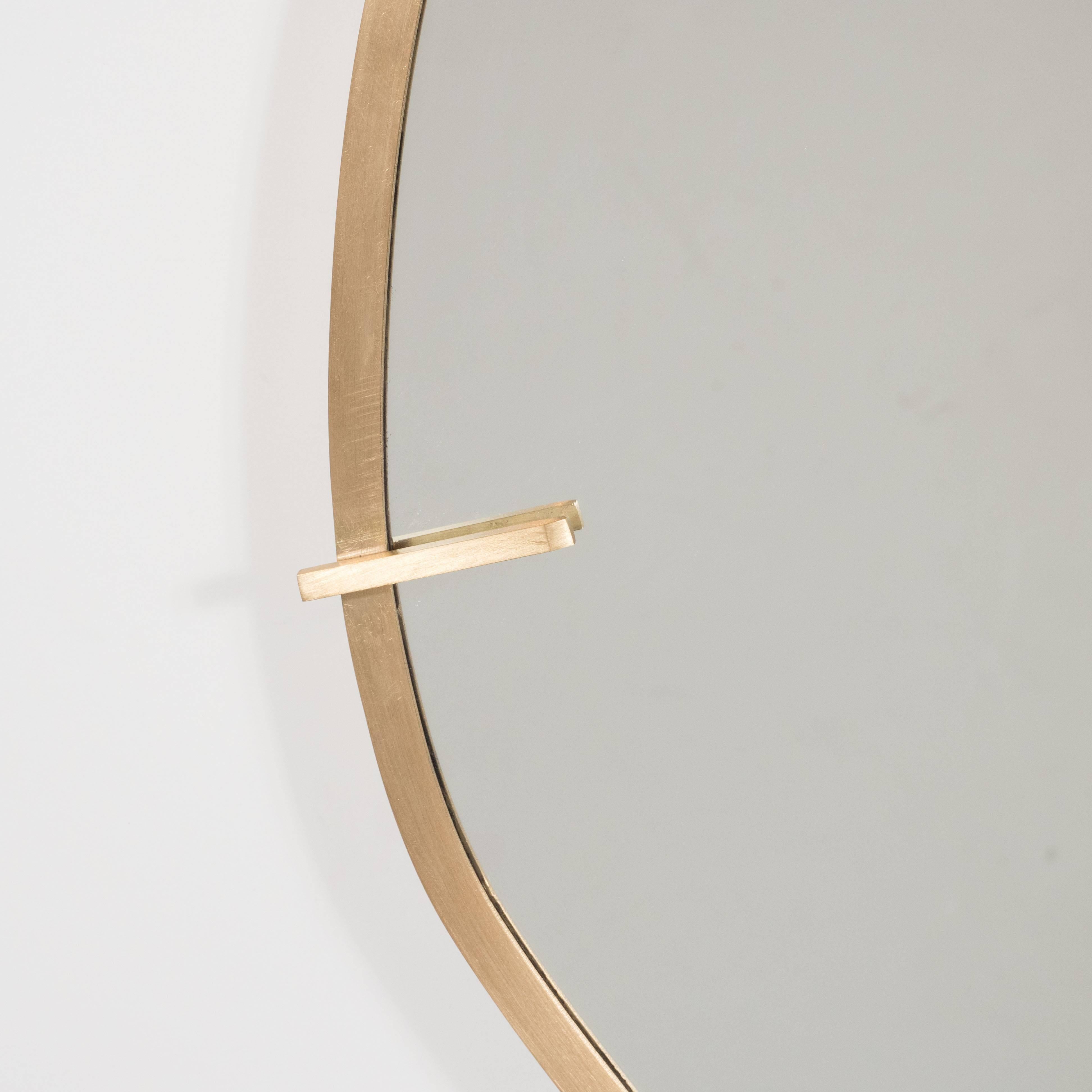 American Custom Handmade Organic Modernist Mirror in Burnished Brass