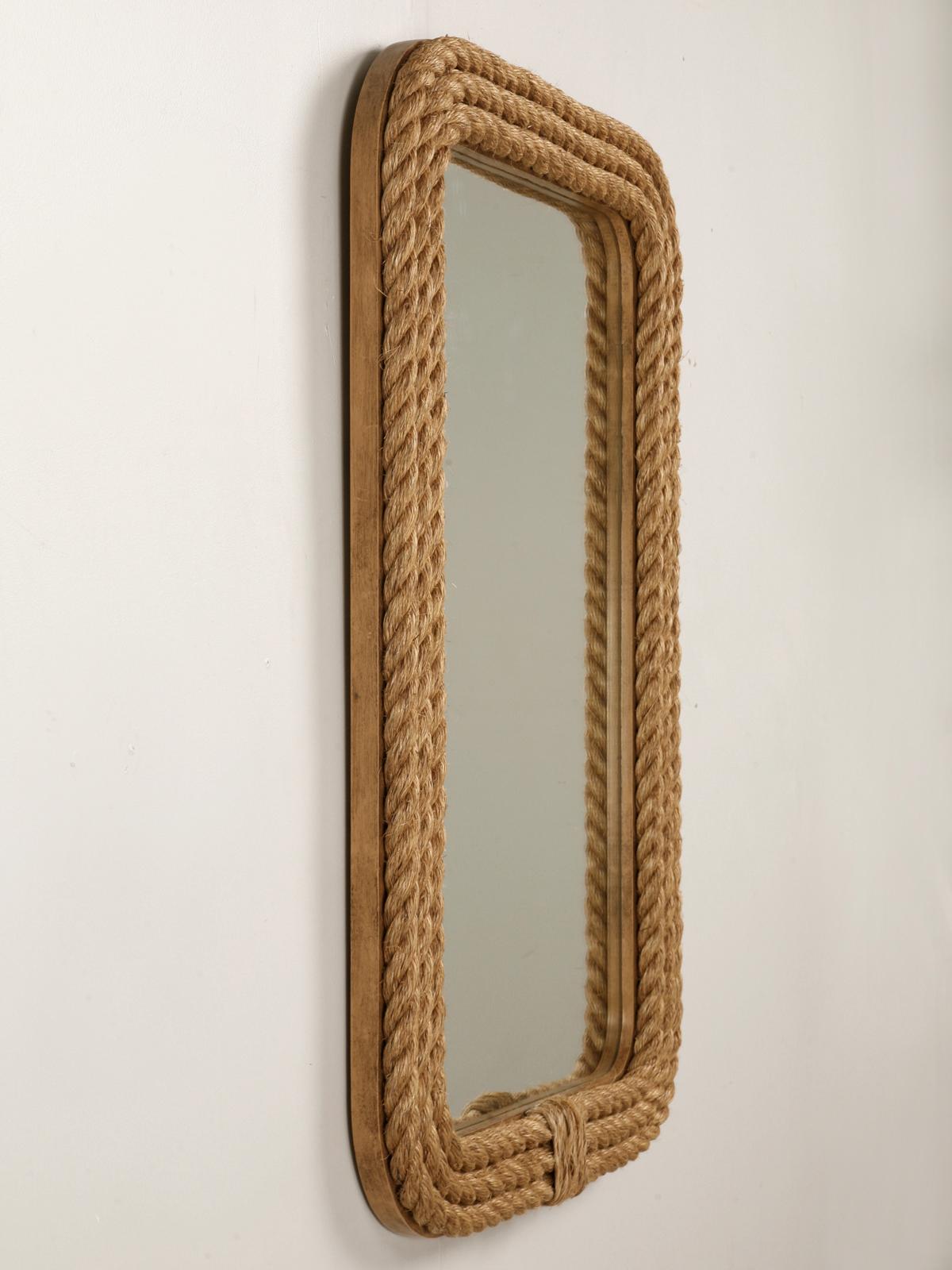 Custom Hand-Made One inch thick Rope Bordered Mirror available in any dimension. This Rope Mirror has been very popular and can be placed in many different situations. We make the Rope Mirrors in our workshop, so virtually any dimension is possible.