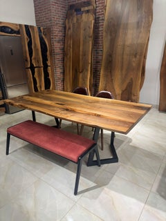 Walnut Live Edge Table + Bench For Elizabeth