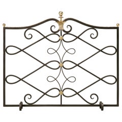 Vintage Custom Handmade Steel and Brass Fireplace Screen in any Dimension or Finish